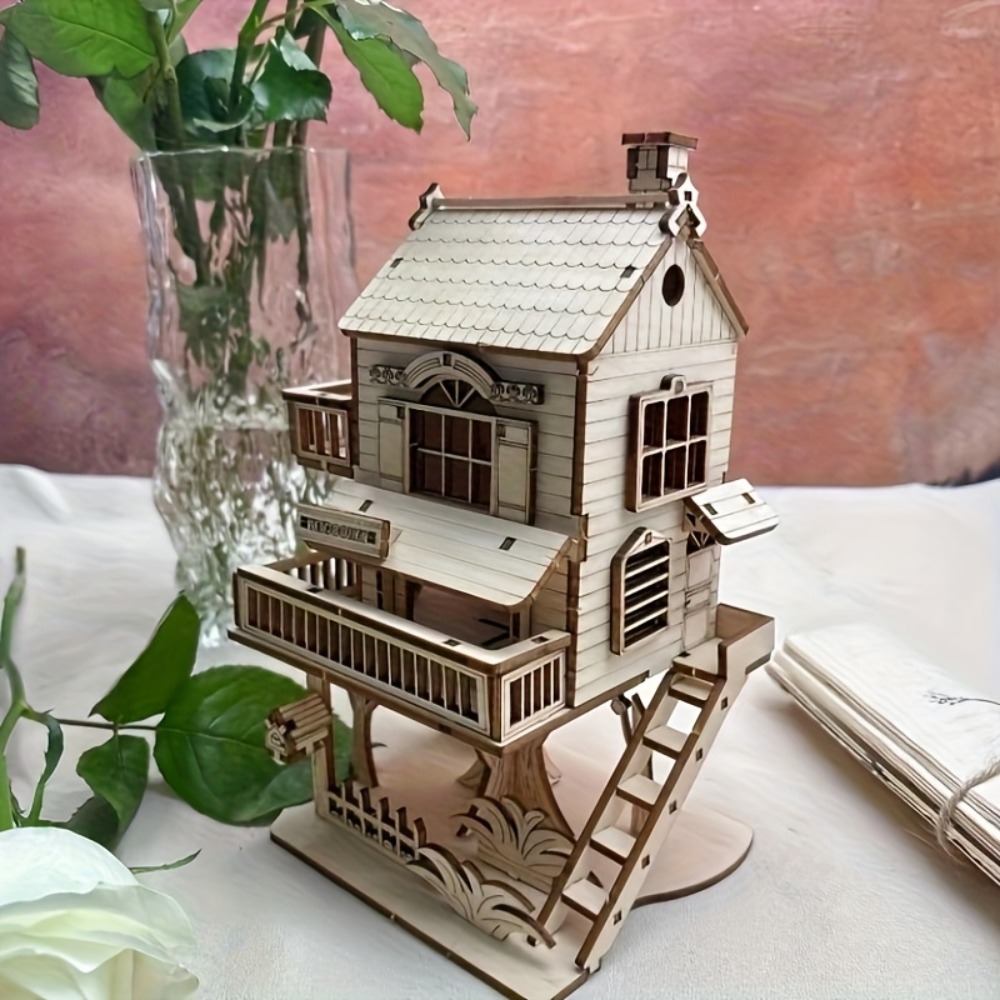 Jigsaw Puzzle Adult - 3D yapboz ev ağaç evi Villa