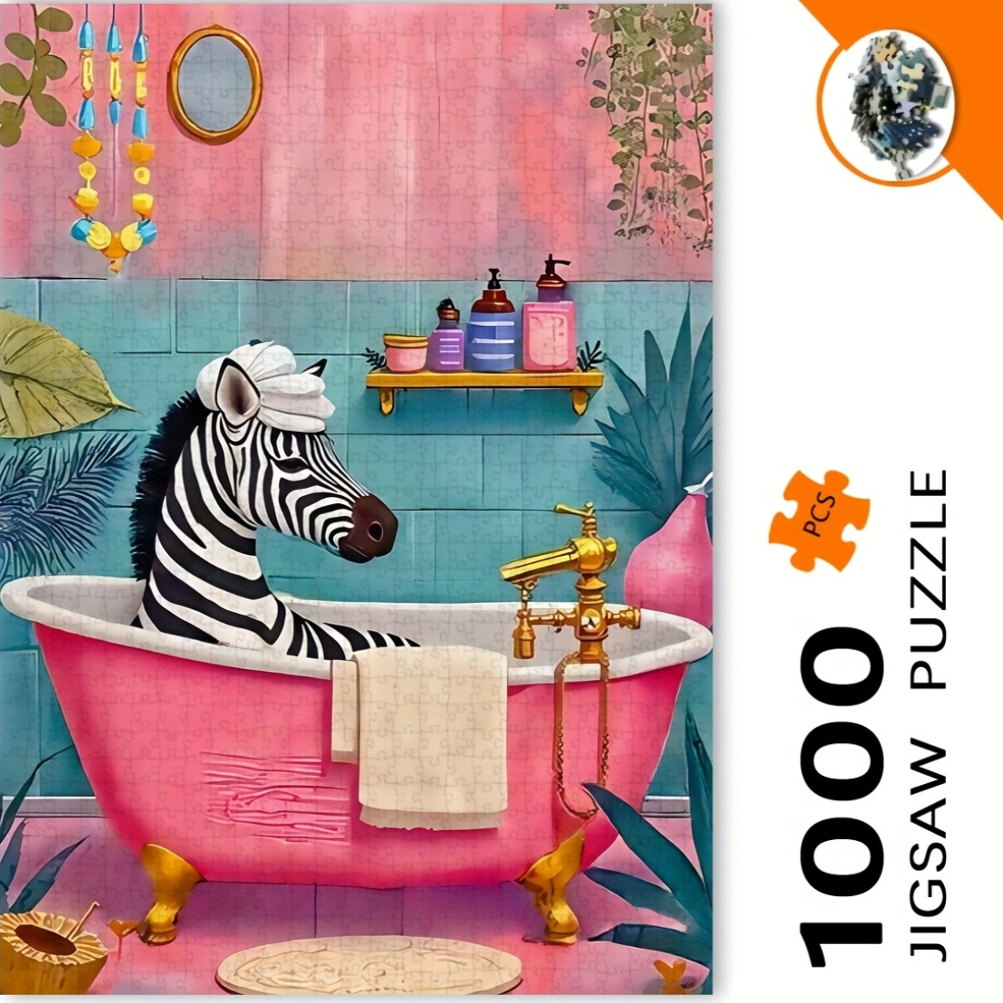 Jigsaw Puzzle Adult - Yetişkinler için 1000 Parça Zebra Kabarcık