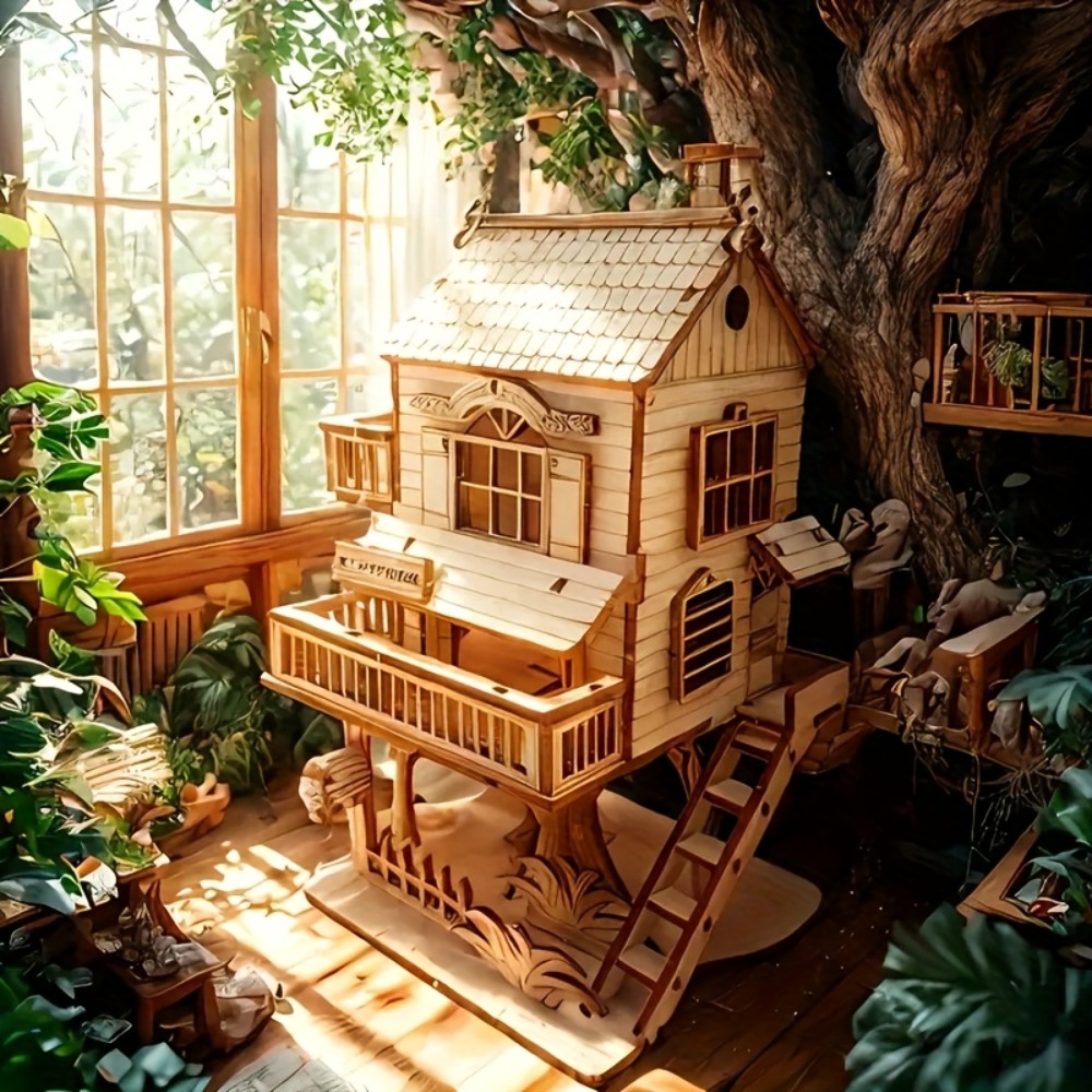 3D yapboz ev ağaç evi Villa mo - Jigsaw Puzzle Adult incelemesi ve fiyatı